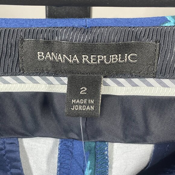 NEW Banana Republic Pants Womens 2 blue pink floral avery straight leg preppy - Picture 4 of 11